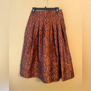 Tiger Print Pleated Organza Skirt By New York & Company